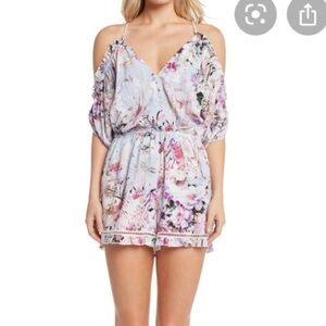 Willow & Clay Lilac Cold Shoulder Floral Romper